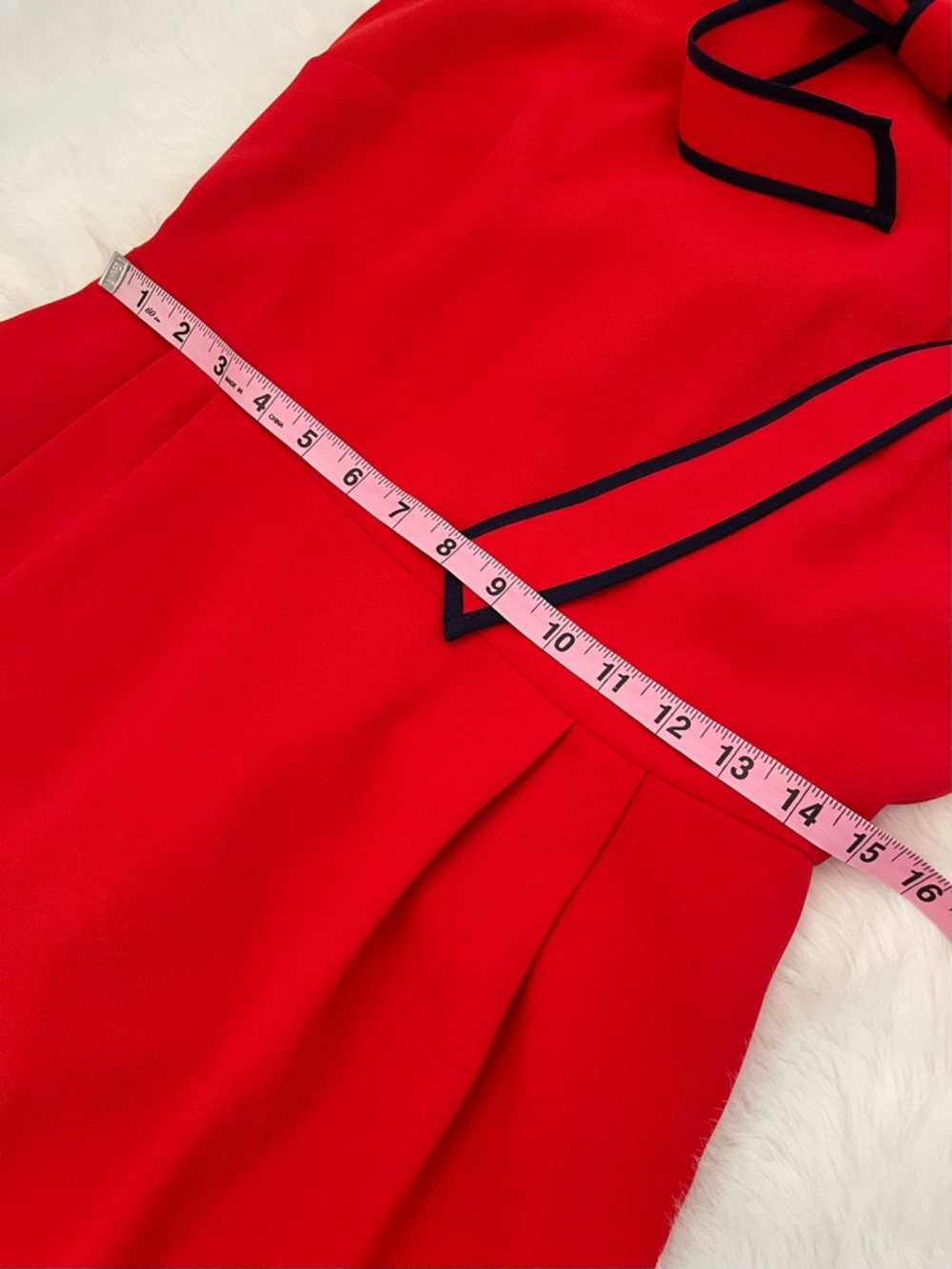 NWT J. Crew Red & Navy 365 Crepe Tie-neck Dress - Picture 14 of 15